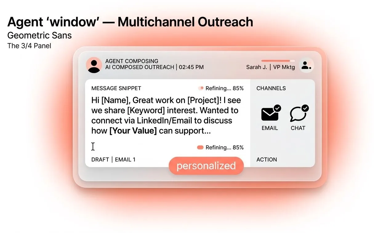 An AI agent composing a personalized outreach message